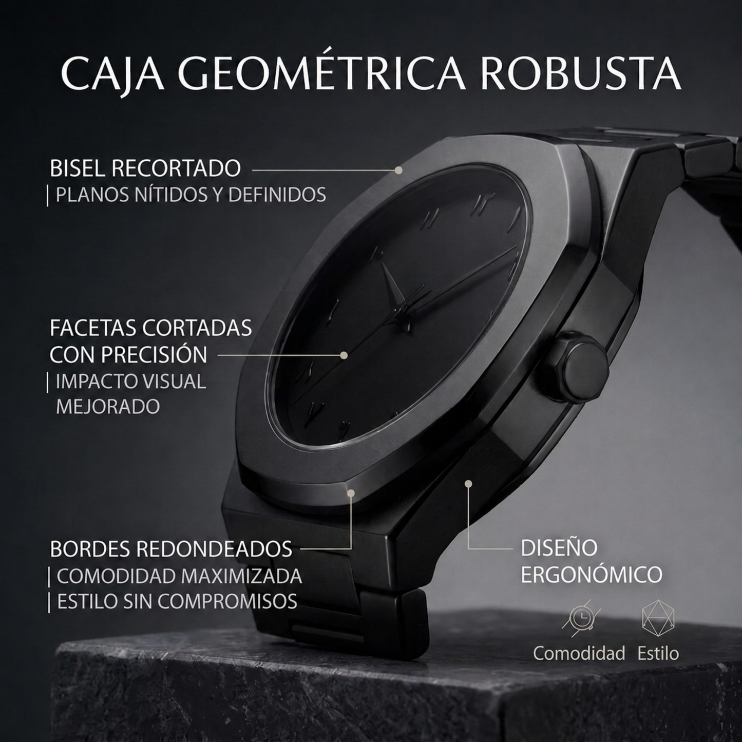 Reloj negro mate