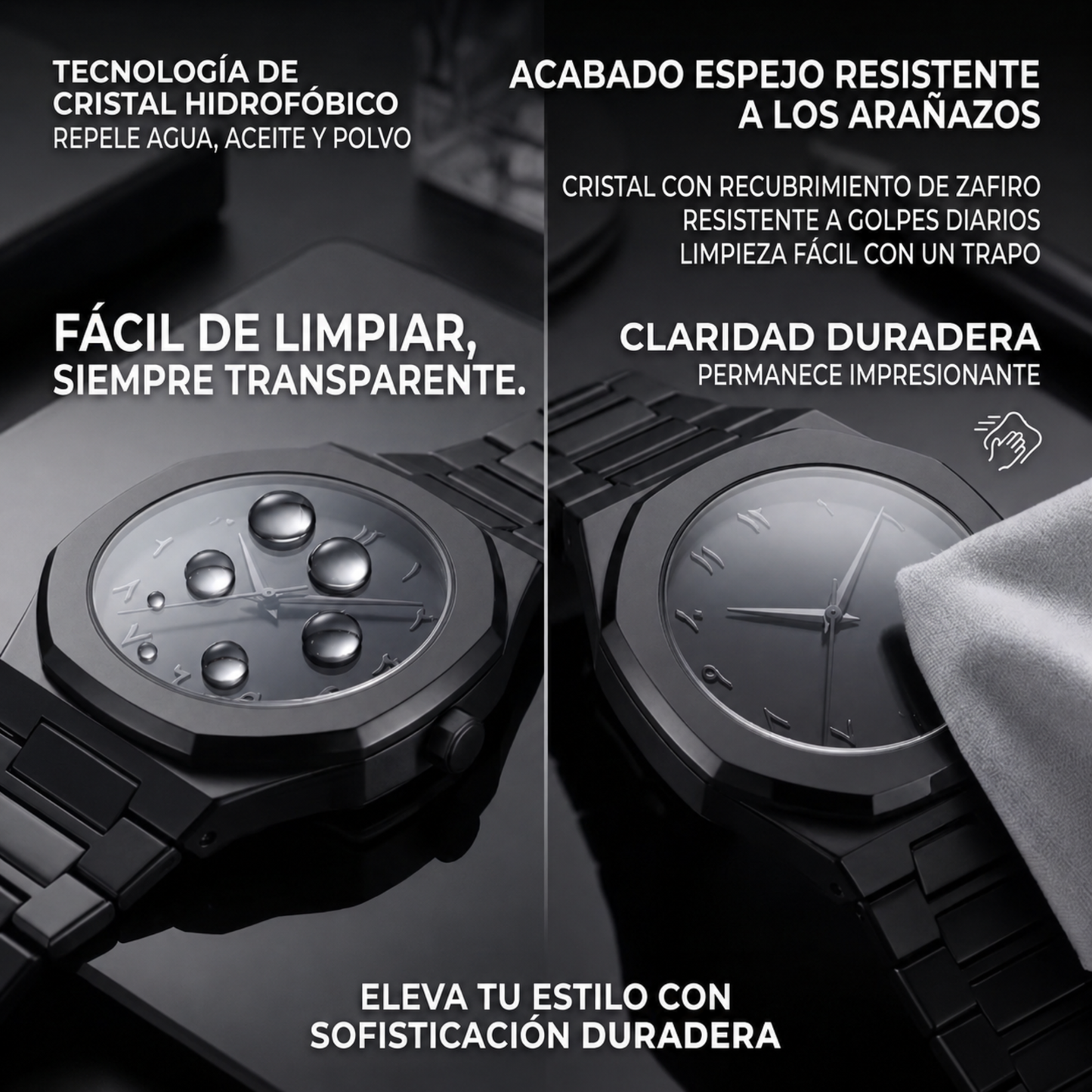 Reloj negro mate
